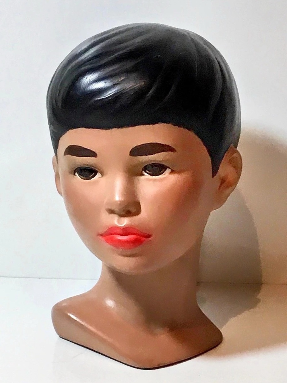 Vtg Hawaiian Polynesian Ceramic Head Bust